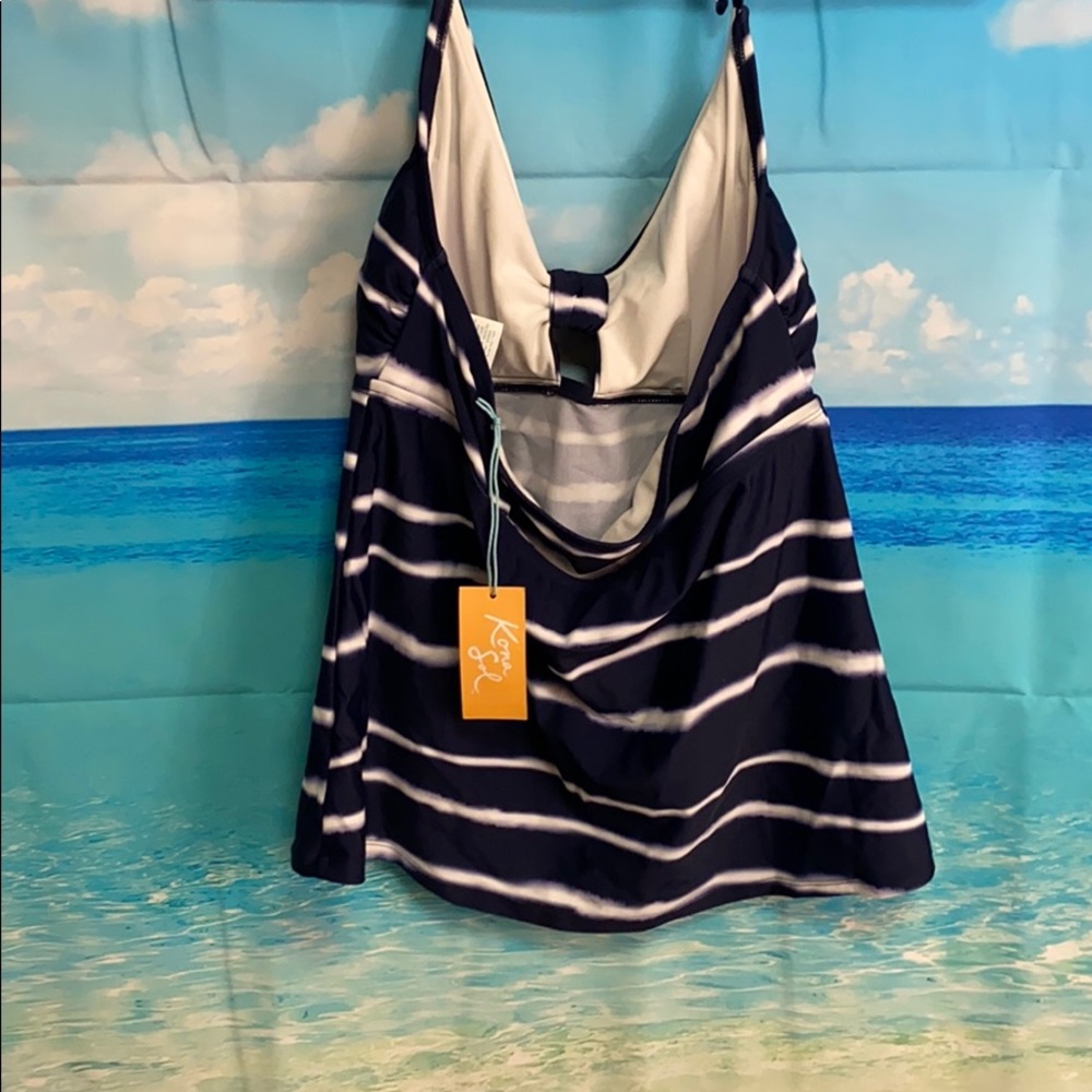 Kona Sol Navy Swim Top Large #BB009 - Picture 5 of 7
